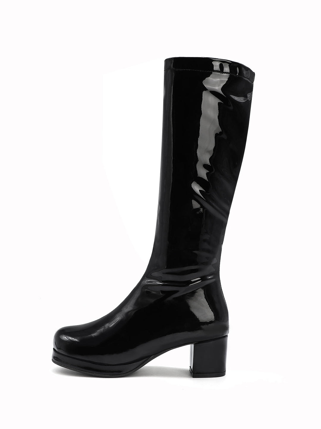 Retro Shiny Patent Leather Thigh-High Boots, vintage fashion, retro style - perfect for women who love vintage and retro fashion