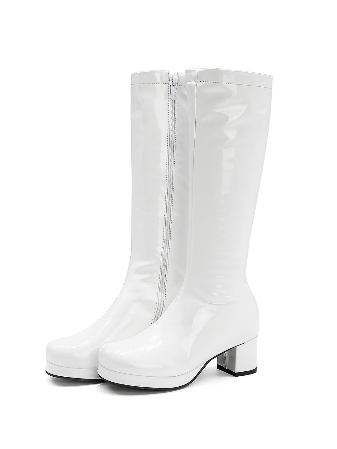 Retro Shiny Patent Leather Thigh-High Boots, vintage fashion, retro style - perfect for women who love vintage and retro fashion