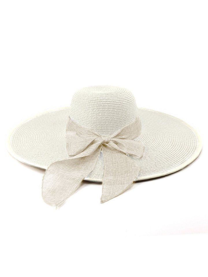Ribbon Wide Brim Raffia Sun Hat - vintage fashion, retro style