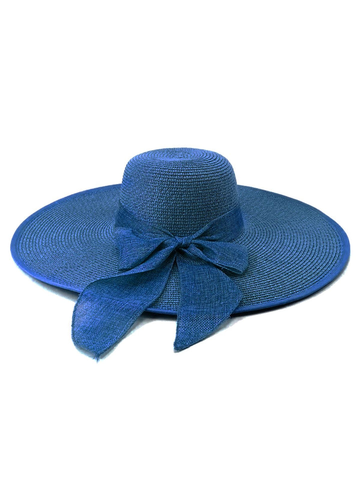 Ribbon Wide Brim Raffia Sun Hat - vintage fashion, retro style