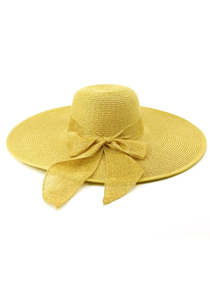 Ribbon Wide Brim Raffia Sun Hat - vintage fashion, retro style