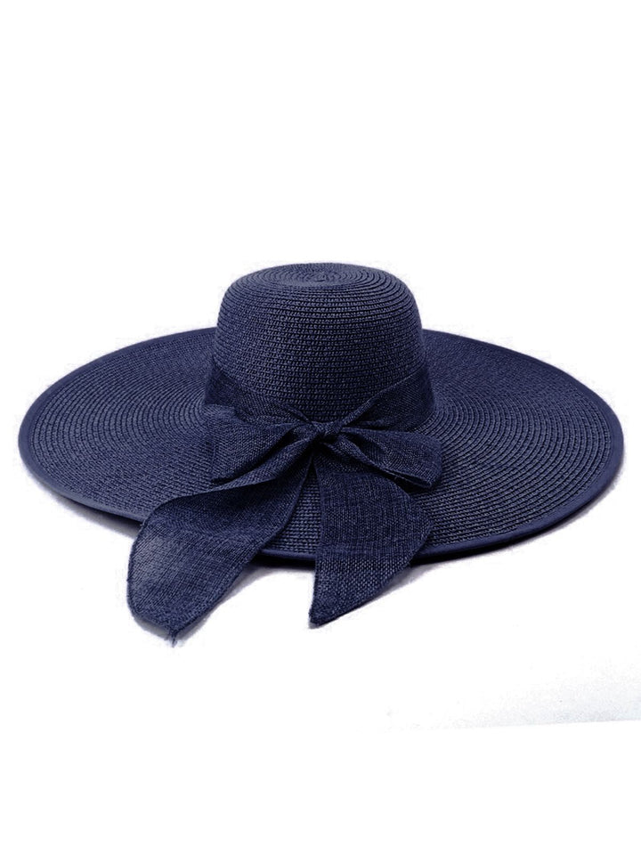 Ribbon Wide Brim Raffia Sun Hat - vintage fashion, retro style