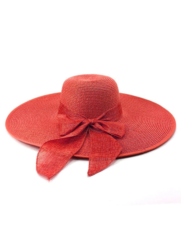 Ribbon Wide Brim Raffia Sun Hat - vintage fashion, retro style
