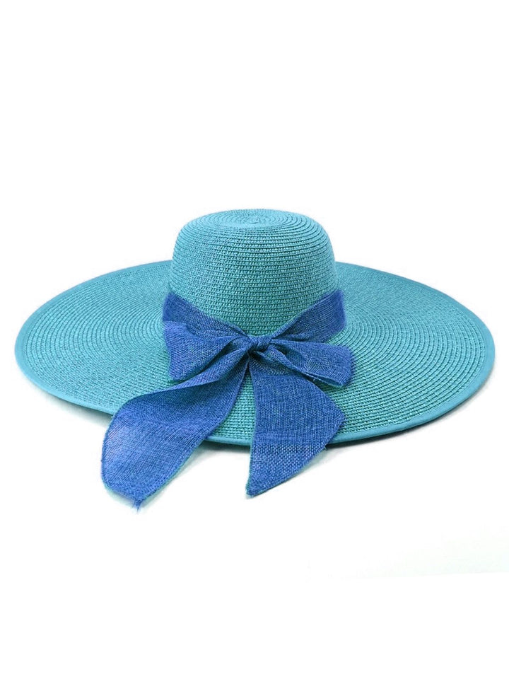 Ribbon Wide Brim Raffia Sun Hat - vintage fashion, retro style