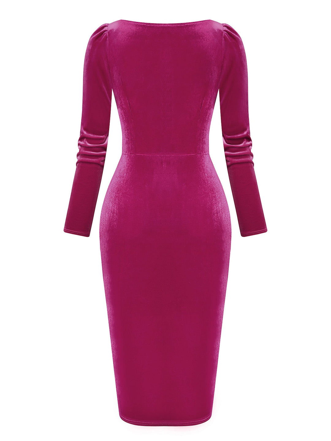 Rose Pink 1960s Cowl Neck Velvet Slit Dress - vintage dress, retro fashion