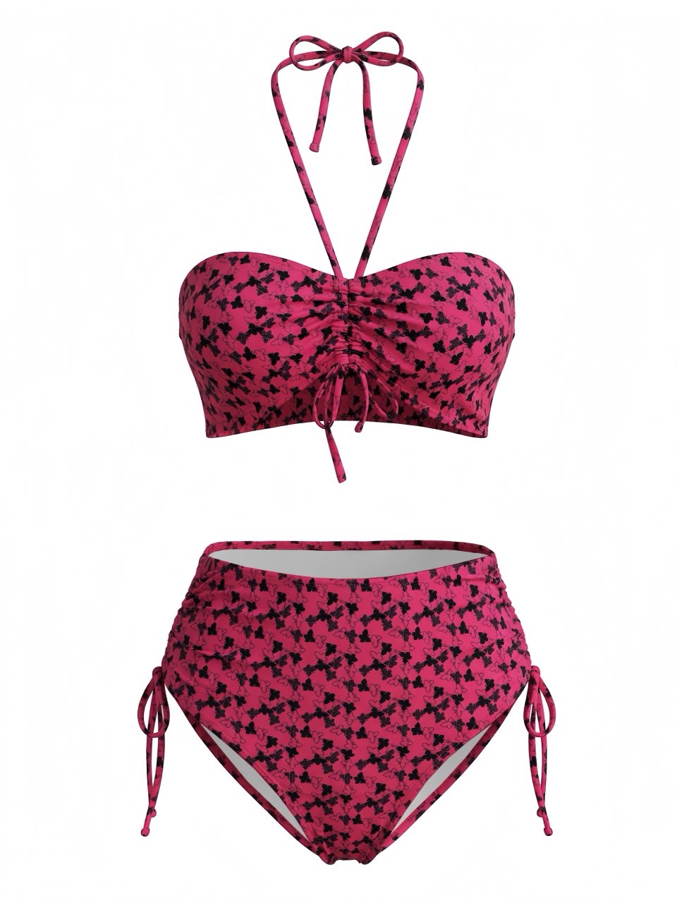 Rose-Red--Butterfly-Halter-Bikini-Set, vintage, retro, swimwear