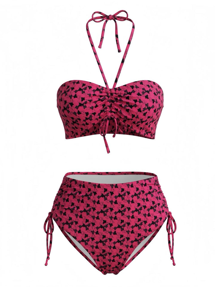 Rose-Red--Butterfly-Halter-Bikini-Set, vintage, retro, swimwear