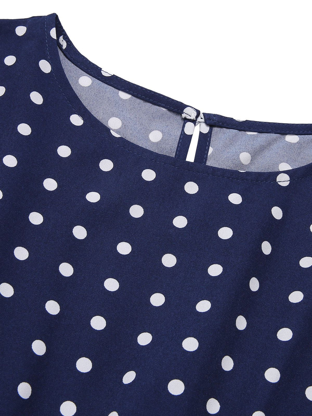 Royal Blue 1940s Polka Dots Belt Cap Dress, vintage dress, retro fashion - perfect for women who love vintage and retro fashion