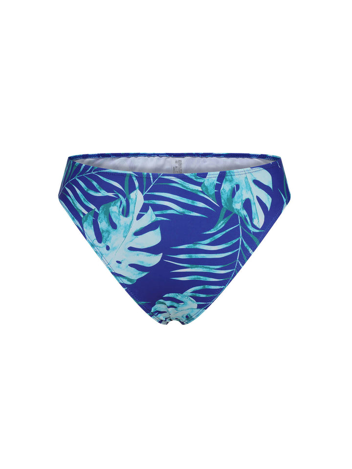 Royal Blue 1960s Tropical Plants Swimsuit Set - vintage swimsuit, pin-up style