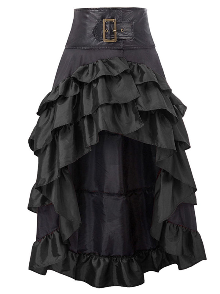 Ruffle Patchwork Irregular Skirt: timeless style reimagined