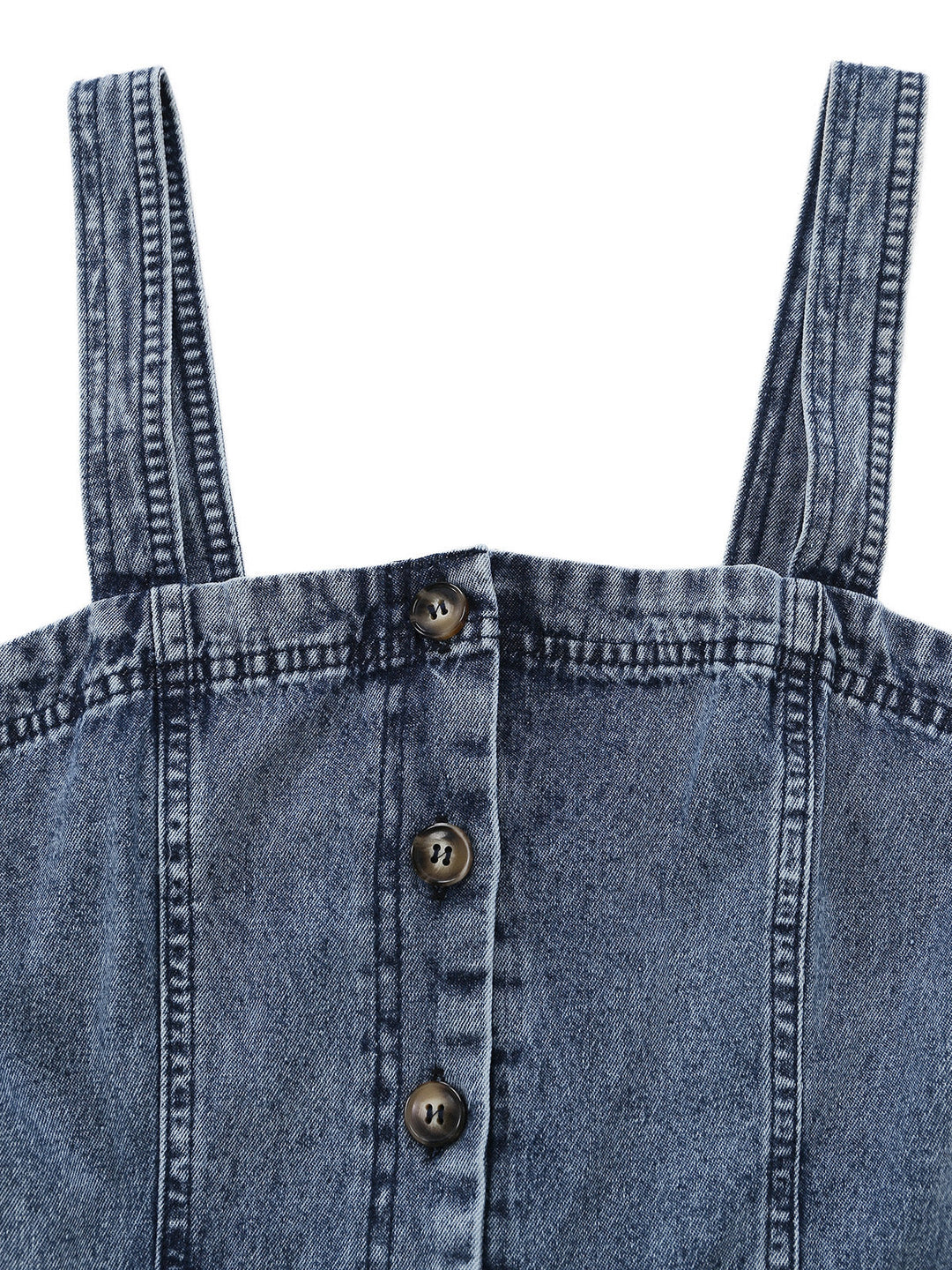 Blue 1930s Denim Button Front Belted Jumpsuit 3