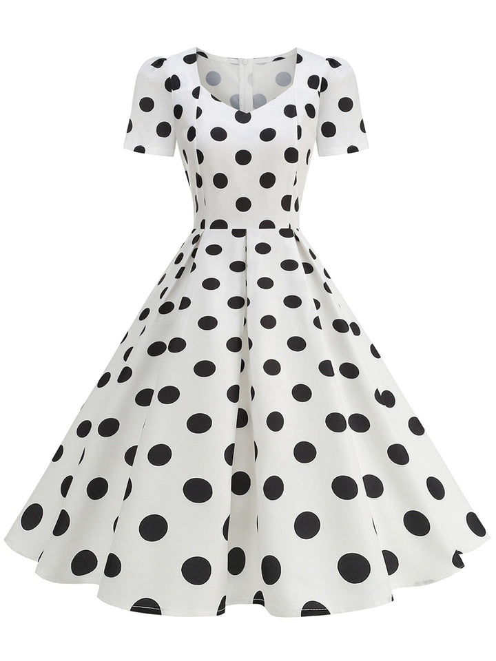 1950s Short Sleeve Sweetheart Neck Rose Swing Dress, vintage dress, retro fashion, rockabilly, pin-up fashion - perfect for women who love vintage and retro fashion