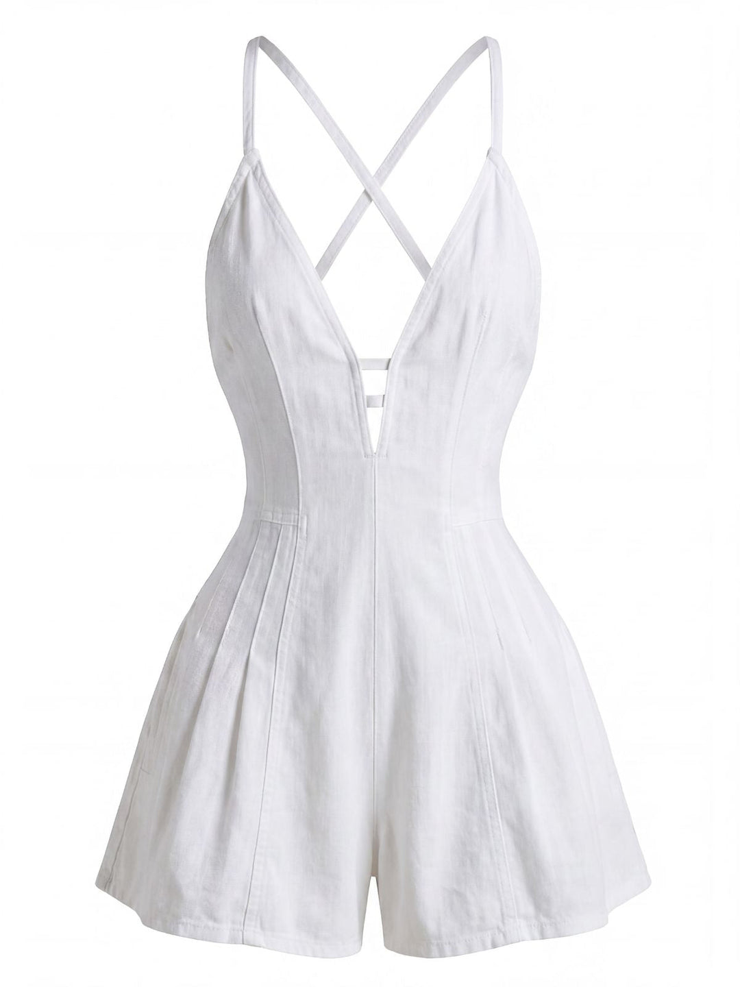 1950s Denim Tie Waist One Piece Romper 10