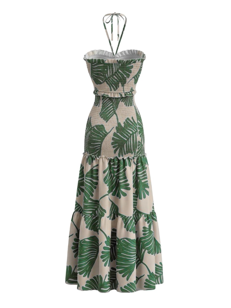 Elegant 1930s Vintage Floral Halter Dress 7
