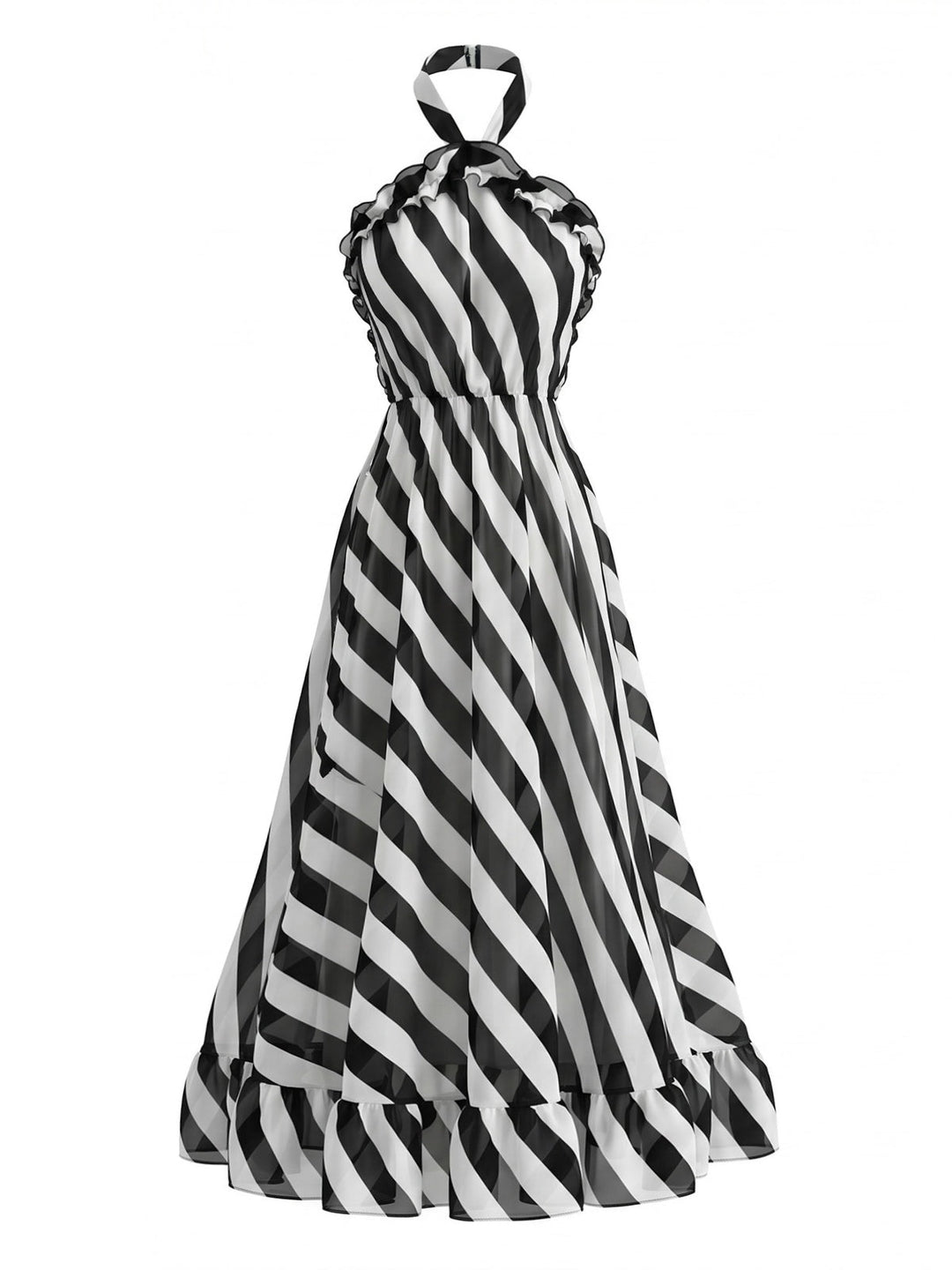 1950s Striped Halter Vintage Dress
