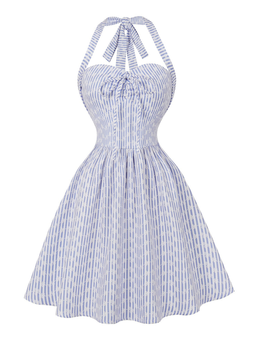 Elegant 1950s Vintage Floral Halter Dress 1