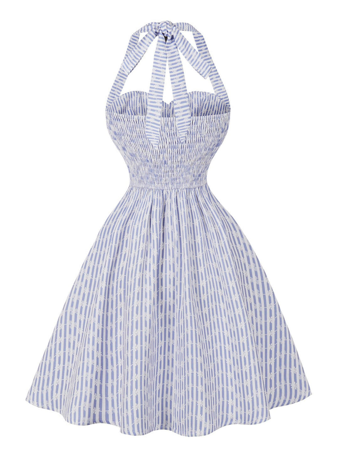 Elegant 1950s Vintage Floral Halter Dress 2