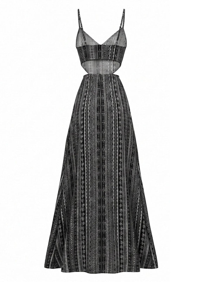 Green 1970s Boho Style Spaghetti Strap Maxi Dress, vintage dress, retro fashion - perfect for women who love vintage and retro fashion