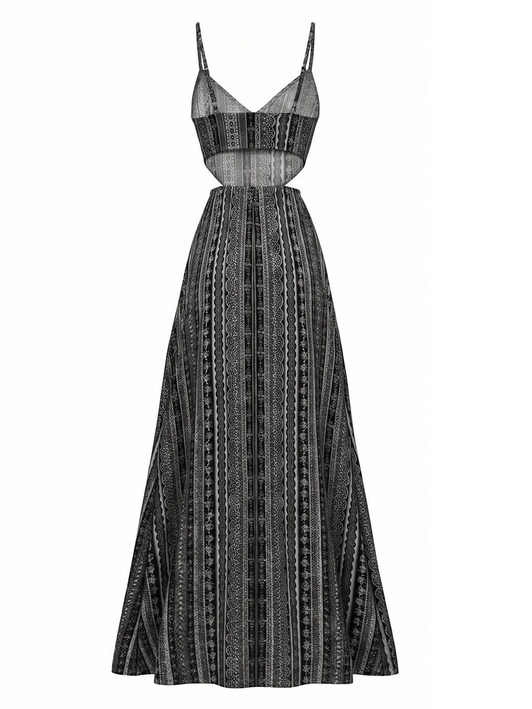 Green 1970s Boho Style Spaghetti Strap Maxi Dress, vintage dress, retro fashion - perfect for women who love vintage and retro fashion