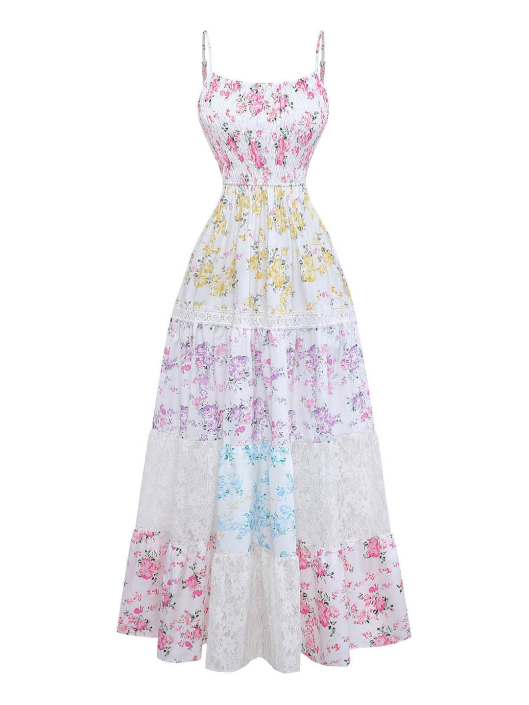Pat 1950s Floral Lace Patchwork Top