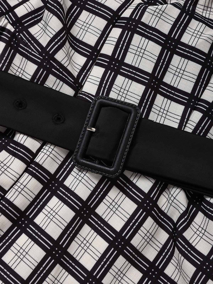 [Pre-Sale] Bbww 1950s Plaid Floral V Neck Dress 6