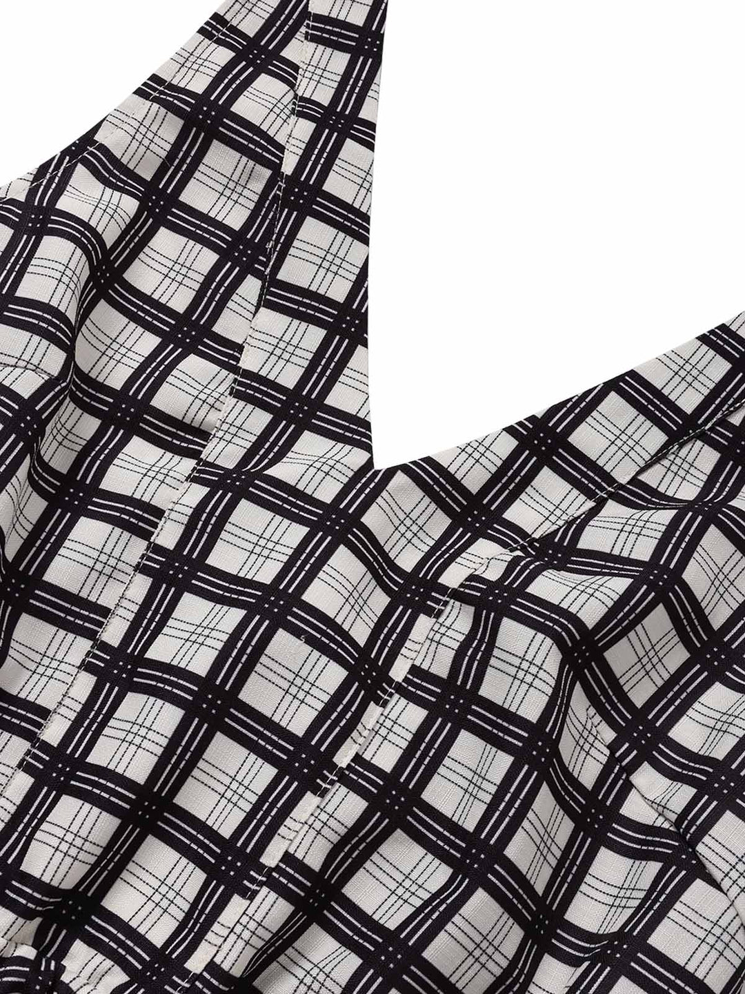 [Pre-Sale] Bbww 1950s Plaid Floral V Neck Dress 8