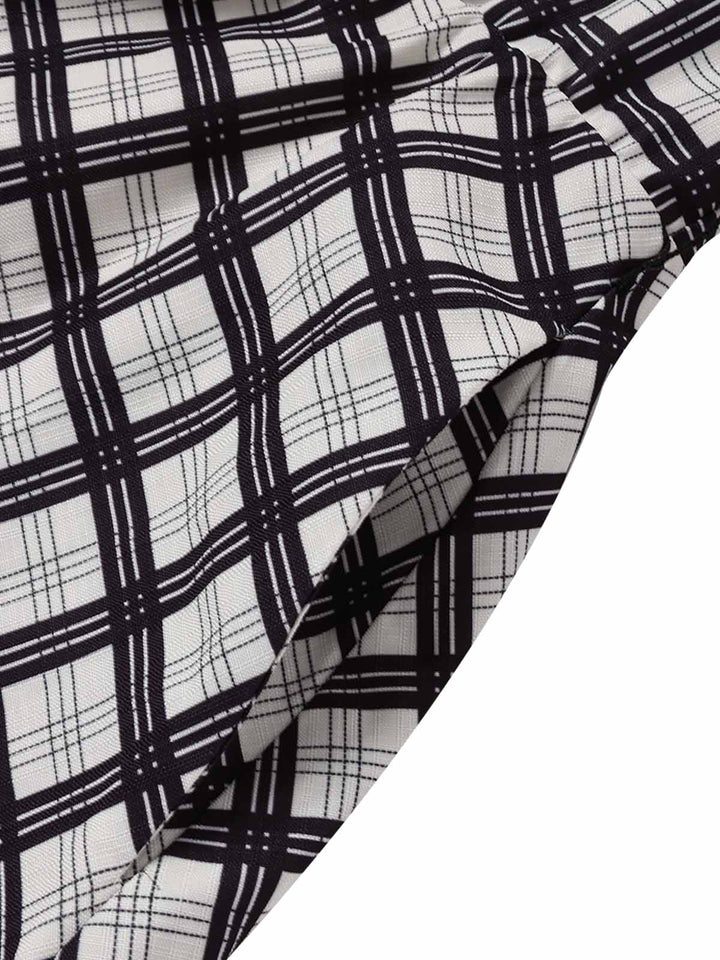 [Pre-Sale] Bbww 1950s Plaid Floral V Neck Dress 9