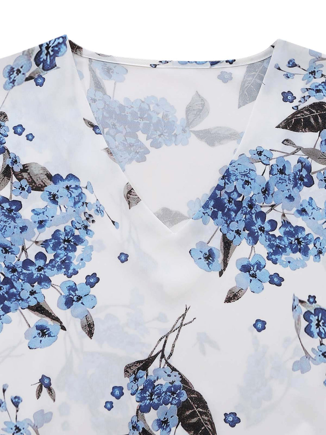 White 1950s Floral V Neck Dress 4