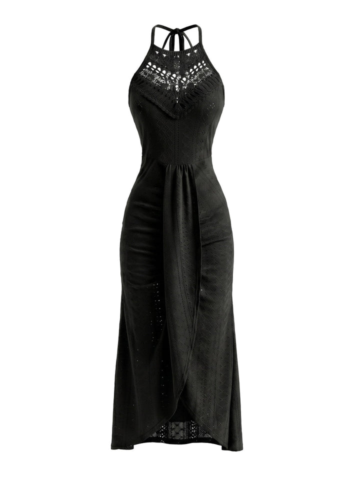 1960s Crochet Halter Cutout Dress, vintage dress, retro fashion - perfect for women who love vintage and retro fashion
