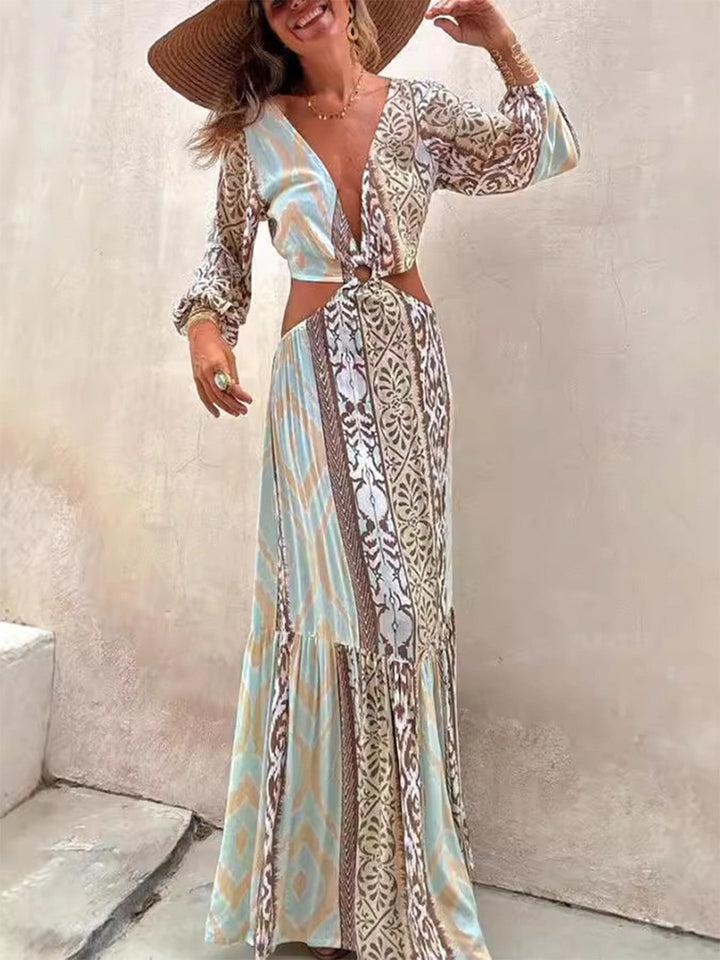 Ice Green 1970s V Neck Dress 3