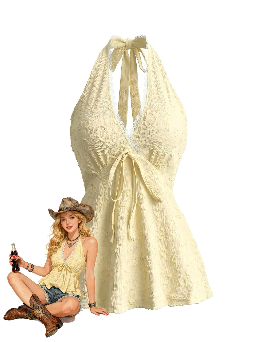 Floral Halter Vintage Classic Top 4