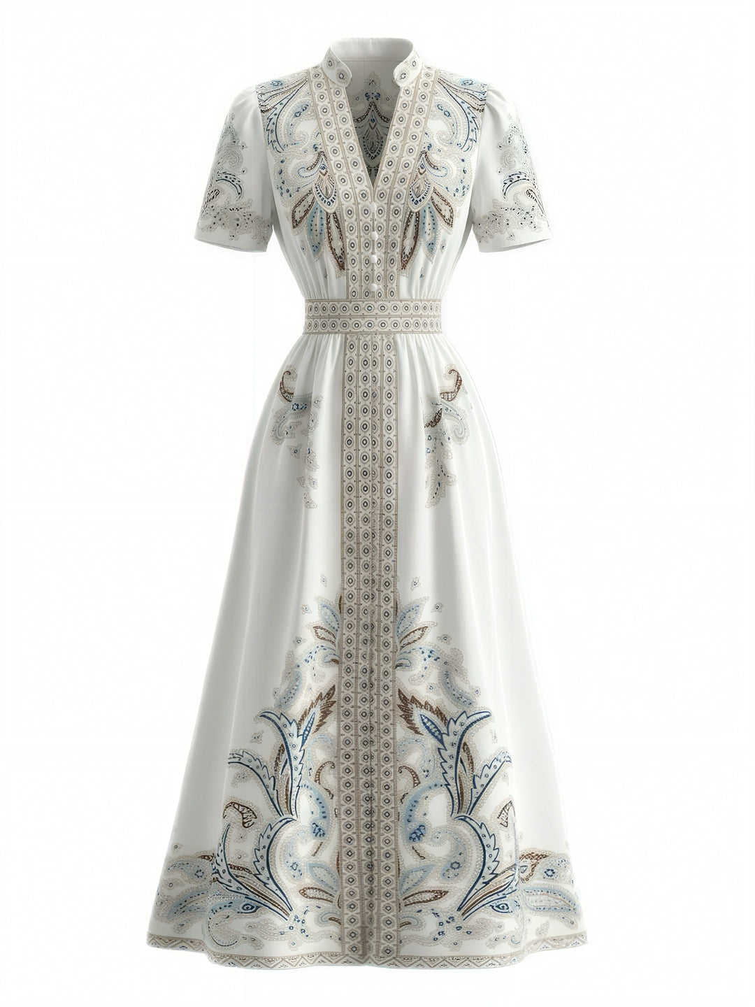 White 1950s Floral Lace Vintage Dress 2