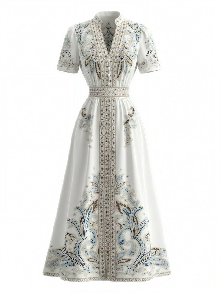 White 1950s Floral Lace Vintage Dress 2