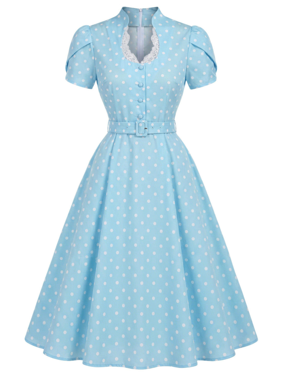 [Pre-Sale] Black 1950s Polka Dot Lace Dress 2