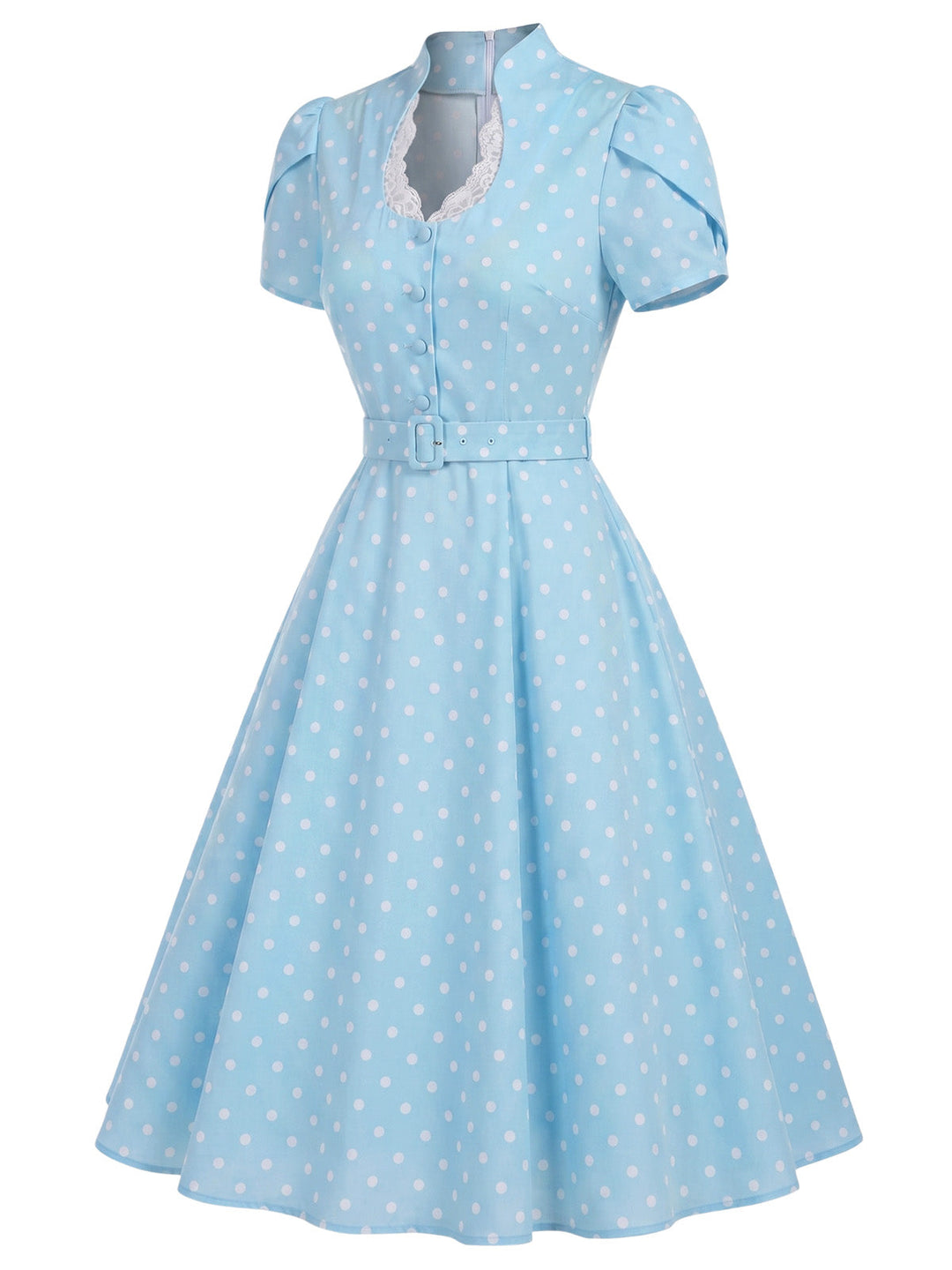 [Pre-Sale] Black 1950s Polka Dot Lace Dress 3