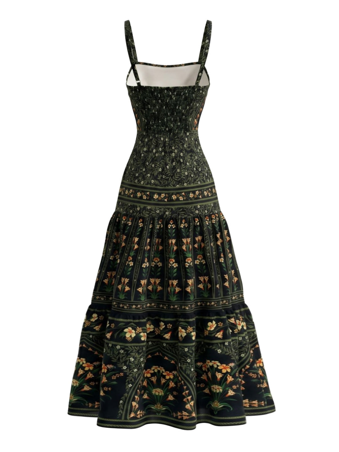 Green 1950s Print Spaghetti Strap Dress 3