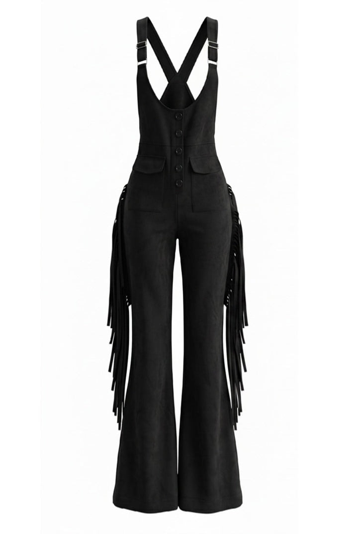 1930s Fringe Suede Suspender Jumpsuit 2
