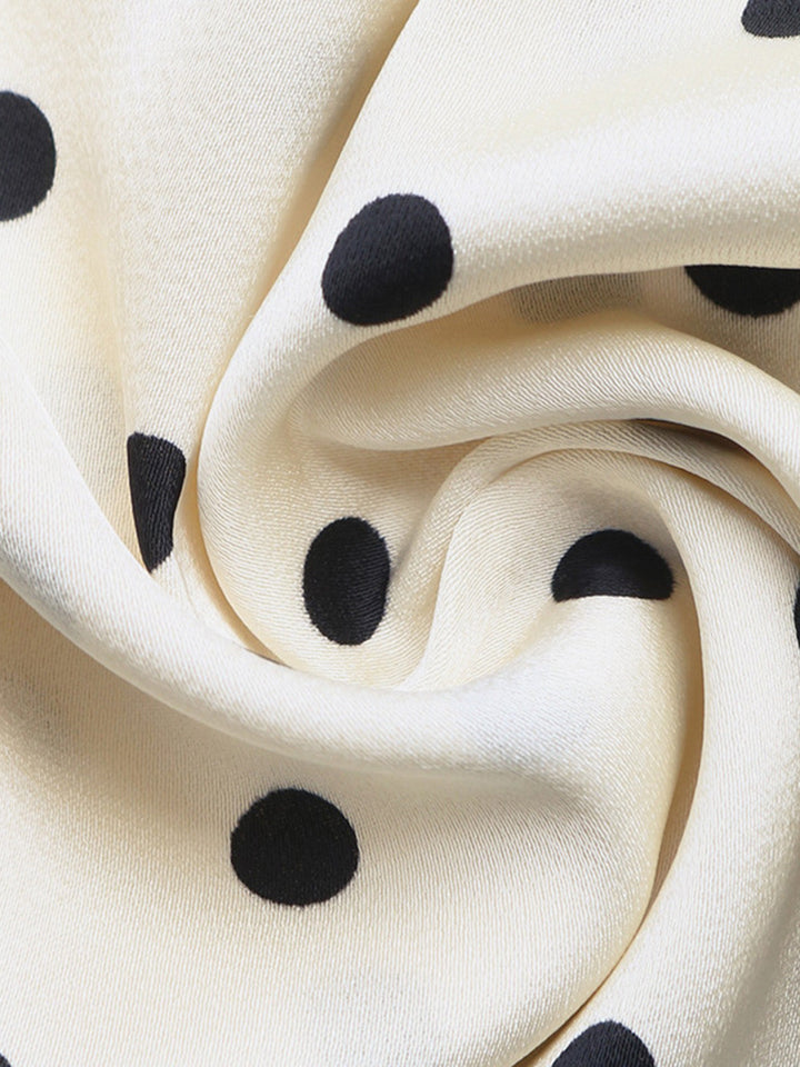 Beige 1940s Polka Dot Vintage Dress 7