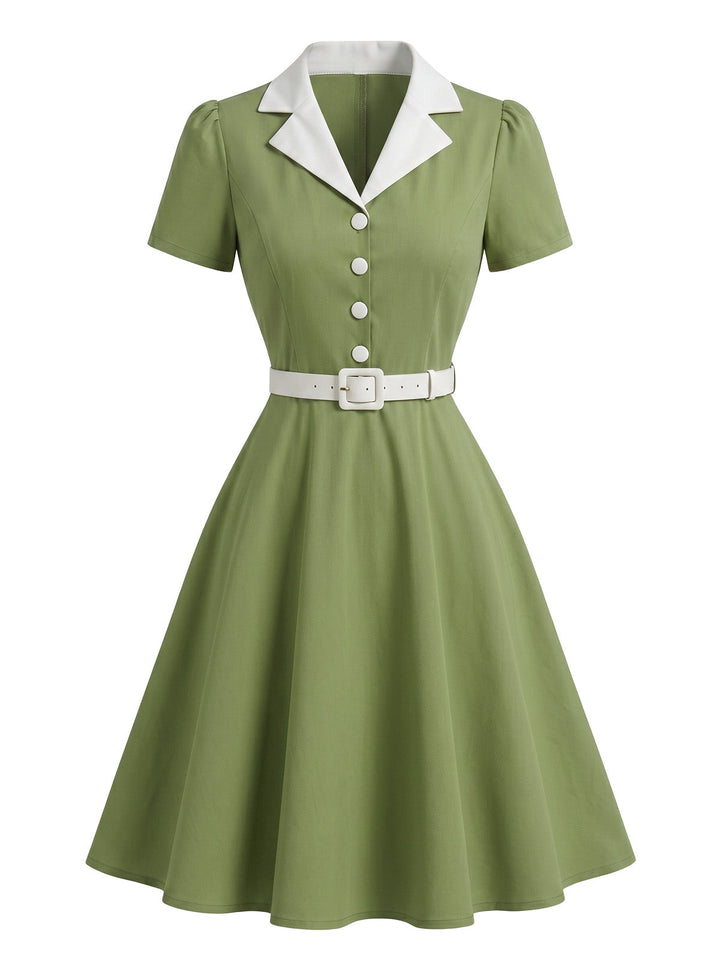 1950s Patchwork Vintage Classic Dress 5