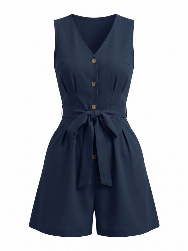 1950s V Neck Vintage Classic Jumpsuit 2