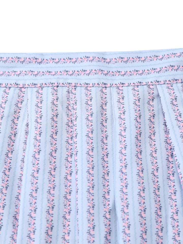 Brown 1950s Floral Striped Vintage Dress 7
