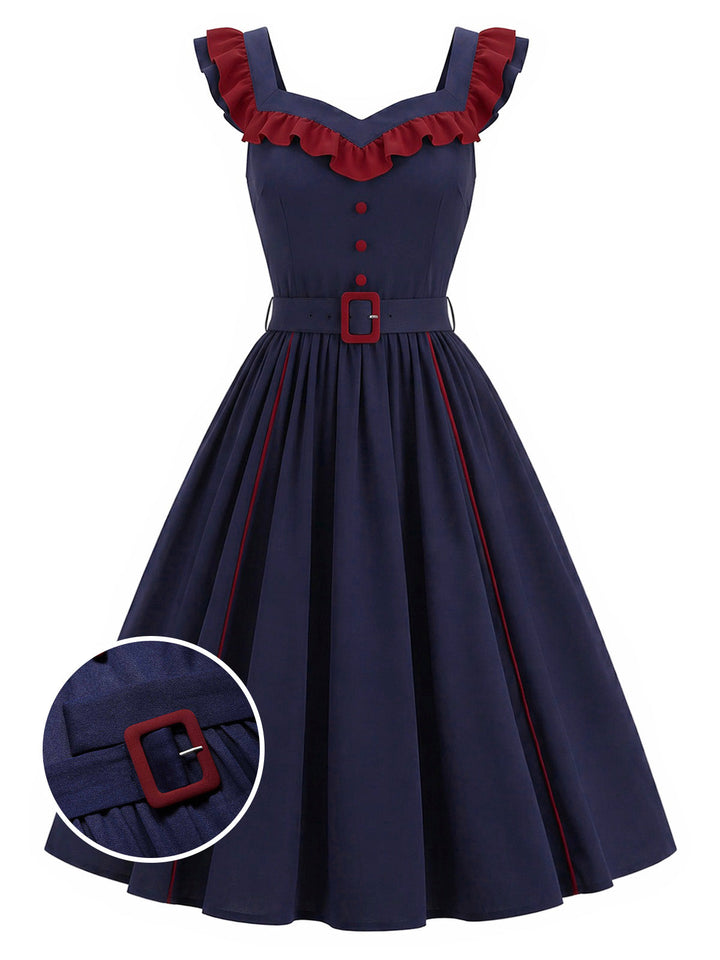 [Pre-Sale] Dark Blue 1980s Patchwork Vintage Dress 2