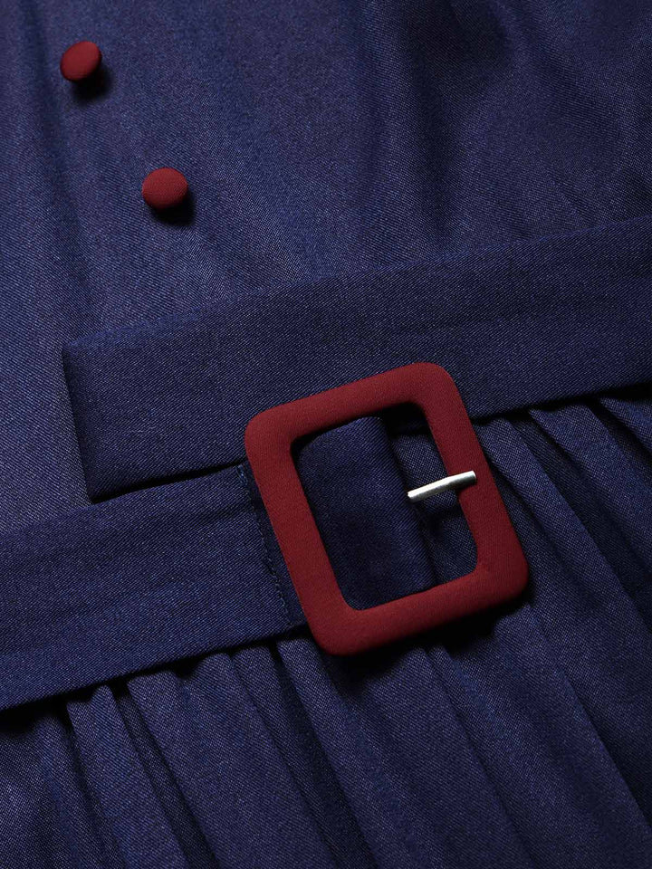 [Pre-Sale] Dark Blue 1980s Patchwork Vintage Dress 7