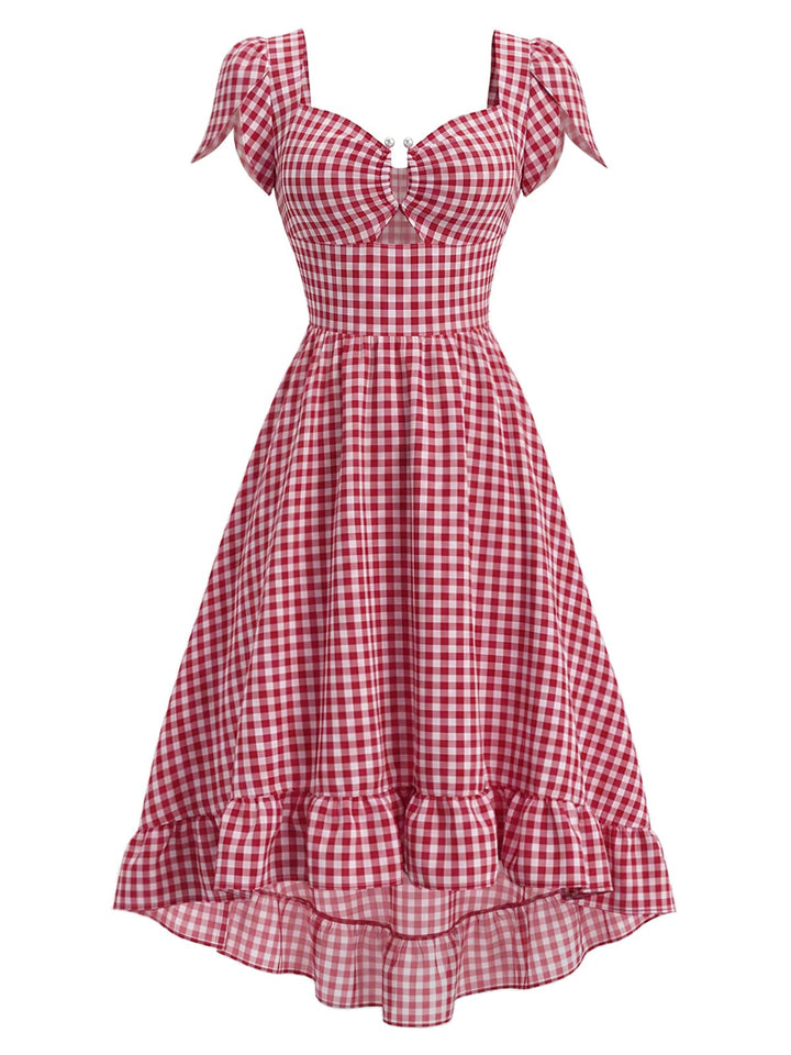[Pre-Sale] Rw 1940s Plaid Ruffle Vintage Dress 2