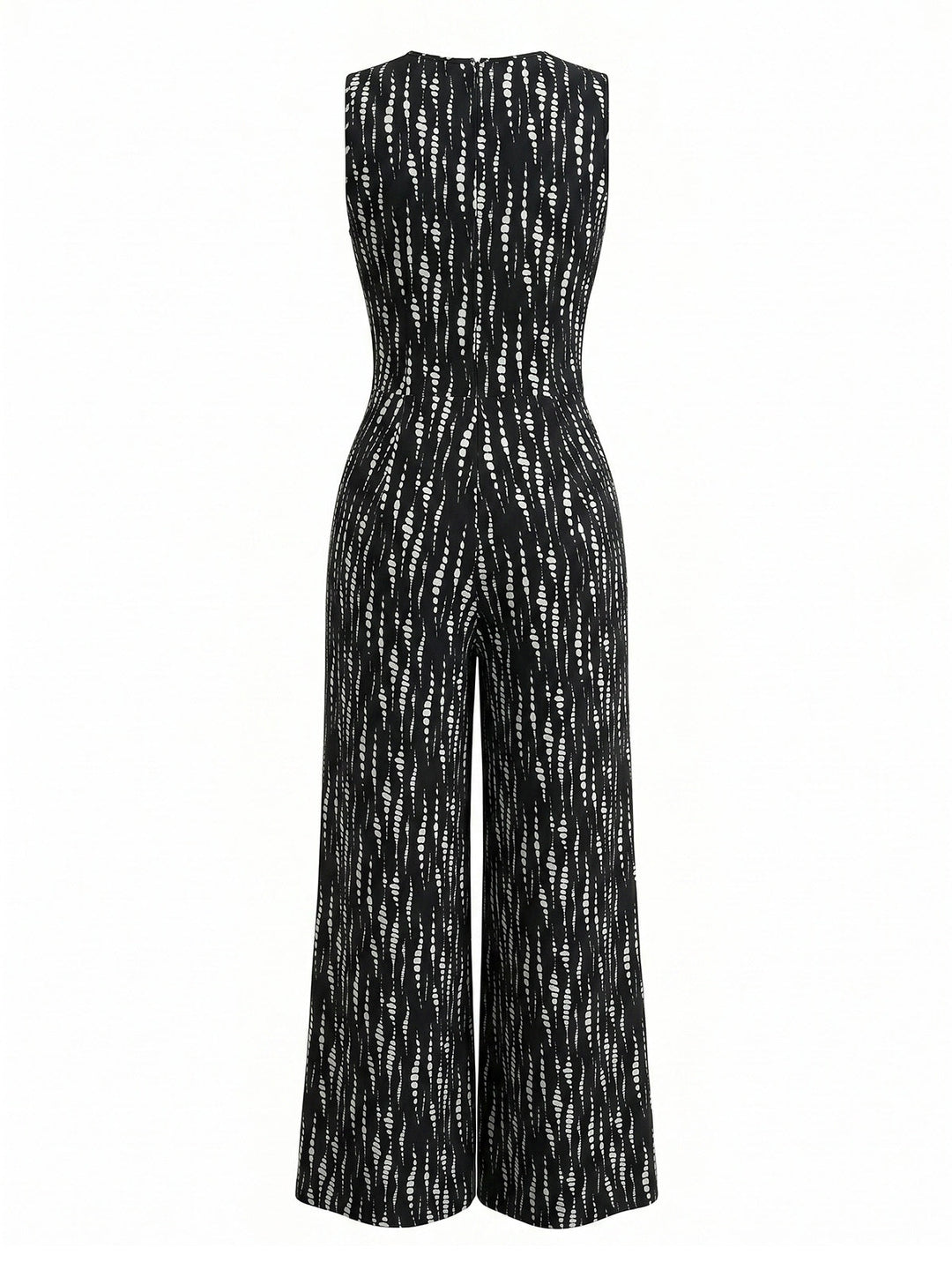 1960s Polka Dot Floral V Neck Jumpsuit 6