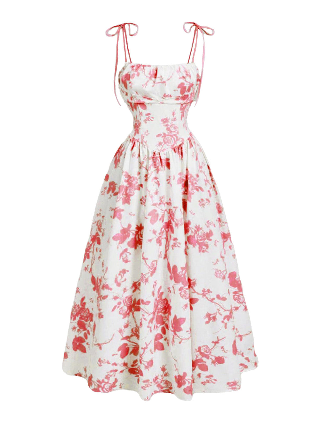 Elegant 1950s Vintage Floral Dress 5