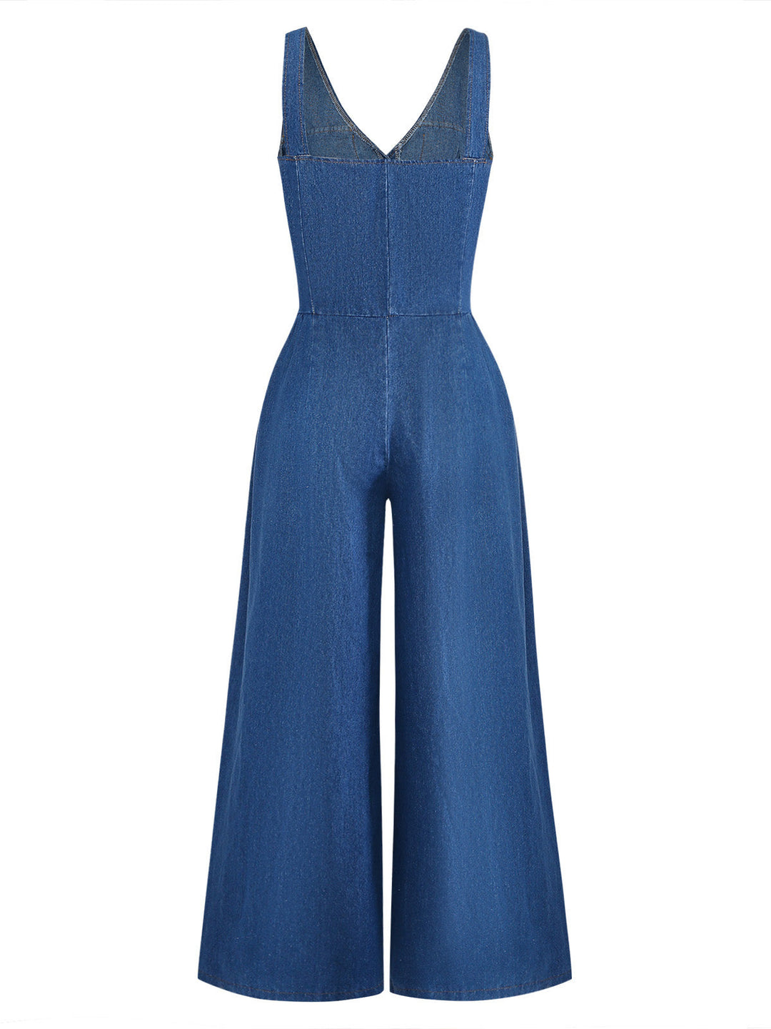 1960s V Neck Denim Vintage Jumpsuit 4