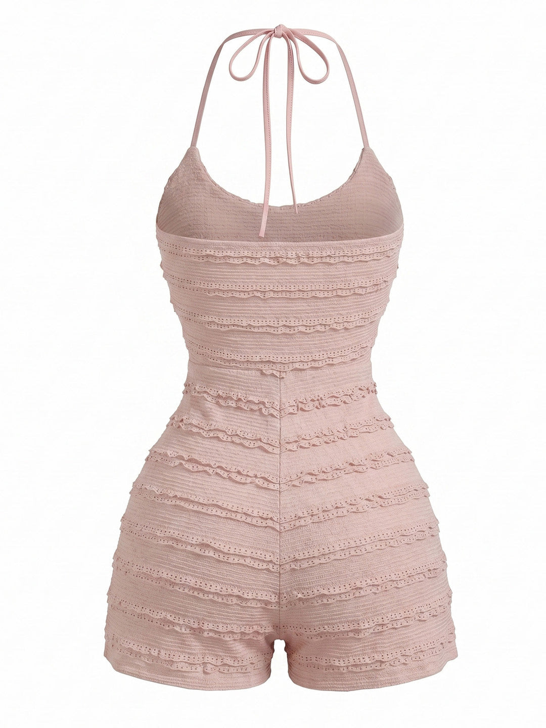 Misty Rose 1960s Lace Halter Jumpsuit 2