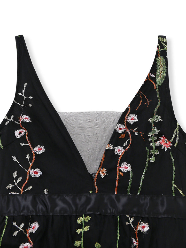 Black 1930s V Neck Vintage Dress 4