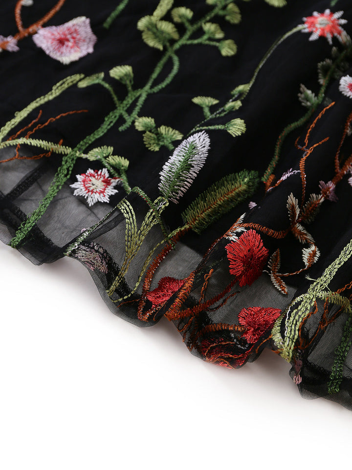 Black 1930s V Neck Vintage Dress 5